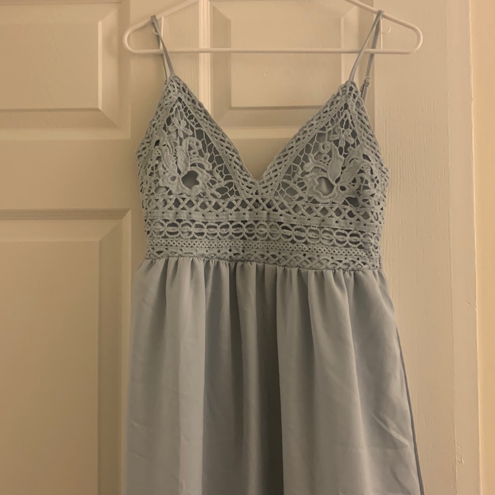 Long baby blue dress